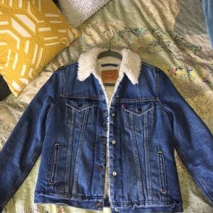 Shearling Lined Sherpa Levi’s denim jacket